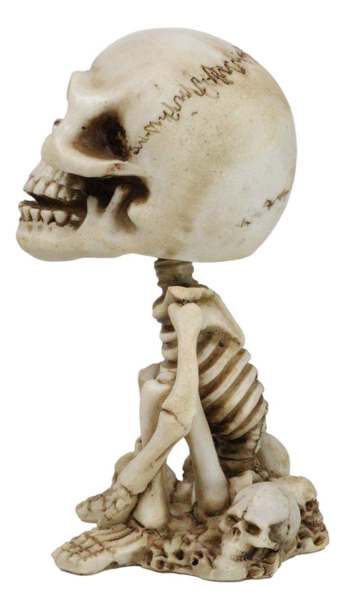 Ebros Gift Gothic Macabre Grinning Grave Squatter Skeleton Skull Bobblehead Figurine