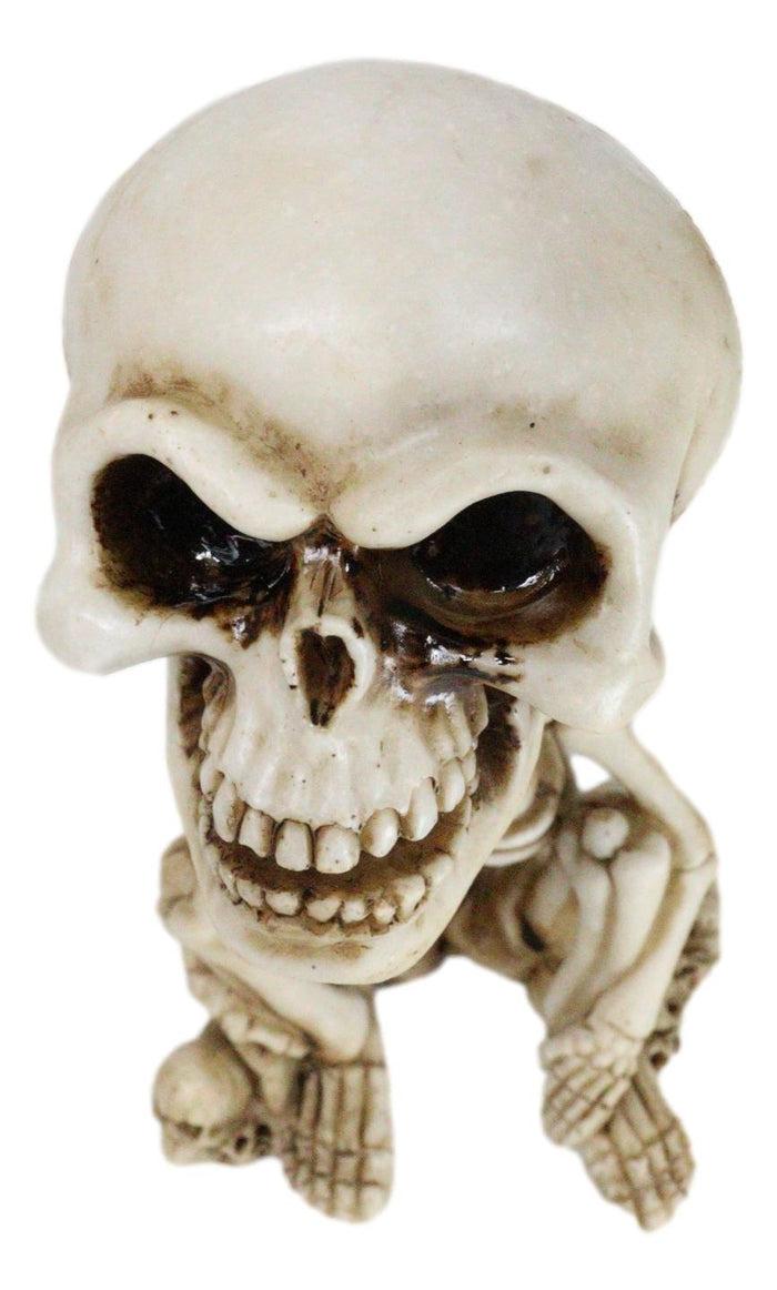 Ebros Gift Gothic Macabre Grinning Grave Squatter Skeleton Skull Bobblehead Figurine