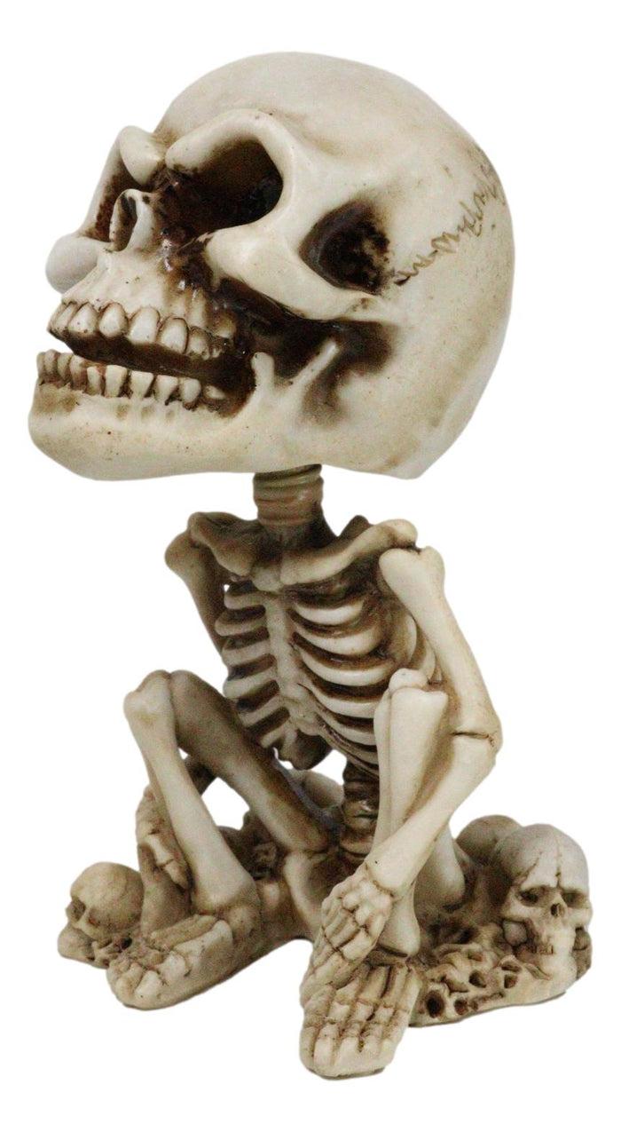 Ebros Gift Gothic Macabre Grinning Grave Squatter Skeleton Skull Bobblehead Figurine