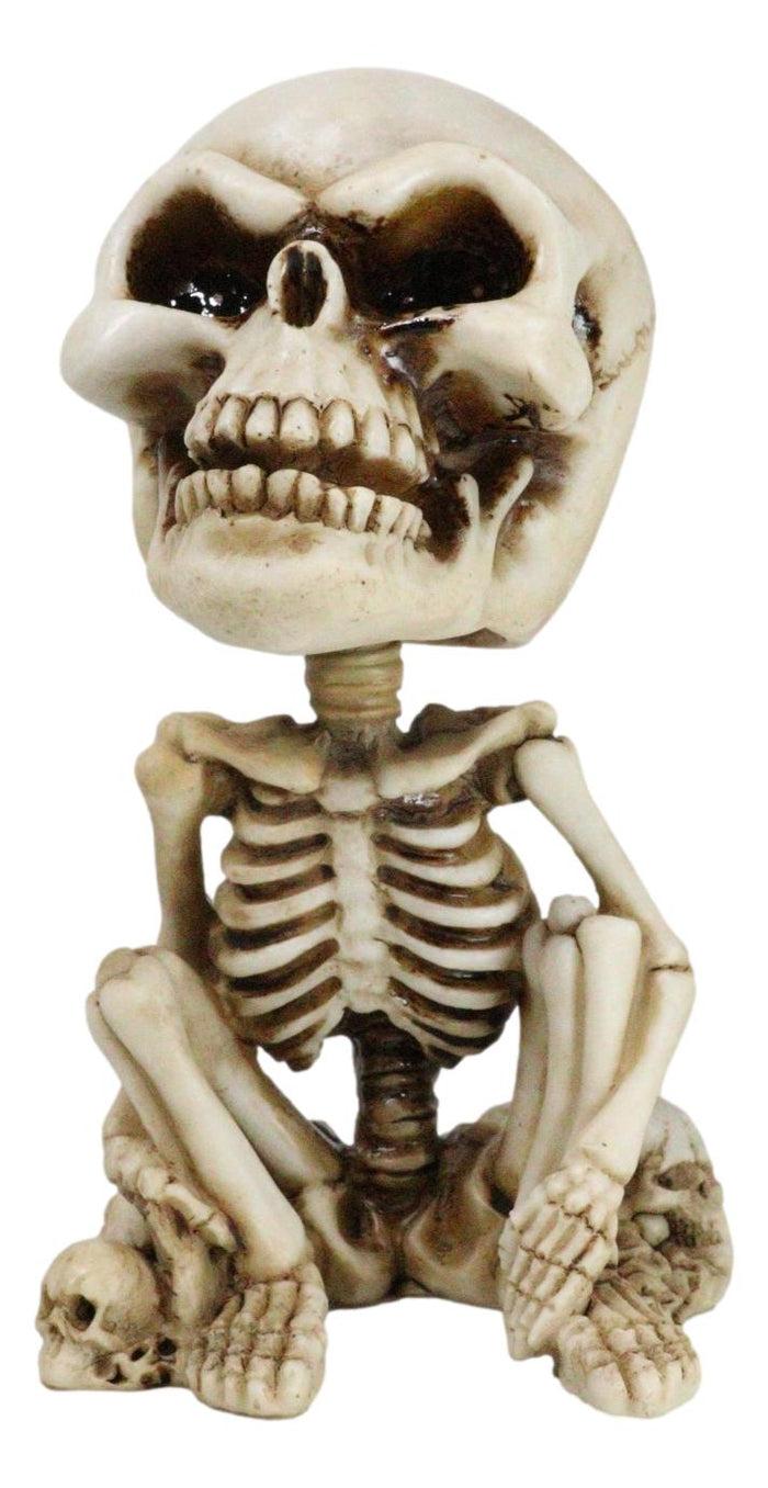 ebros gift Gothic Macabre Grinning Grave Squatter Skeleton Skull Bobblehead Figurine