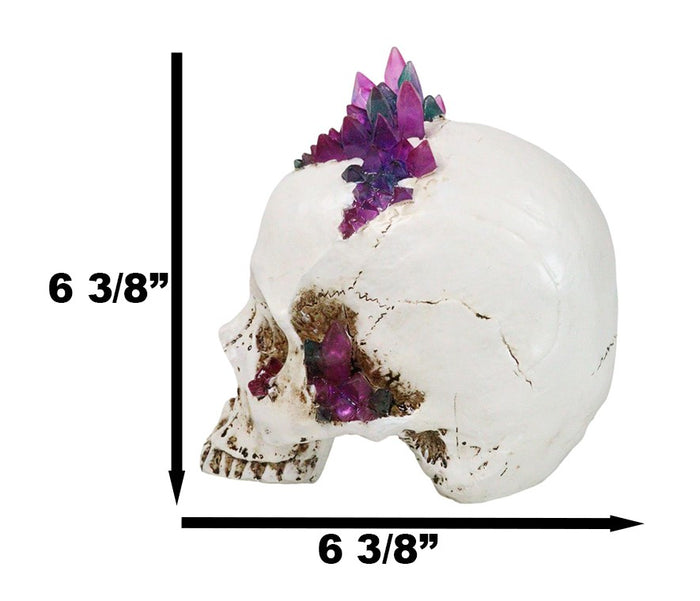 Ebros Gift Gothic Macabre Spiky Two Tones Crystal Cavern Mine Cranium Skull Figurine
