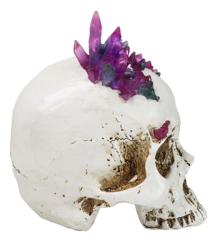 Ebros Gift Gothic Macabre Spiky Two Tones Crystal Cavern Mine Cranium Skull Figurine