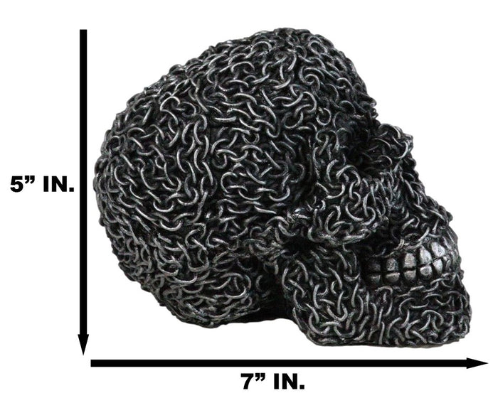 Ebros Gift Gothic Mechanic Motor Chain Link Morphing Cranium Skull Skeleton Figurine