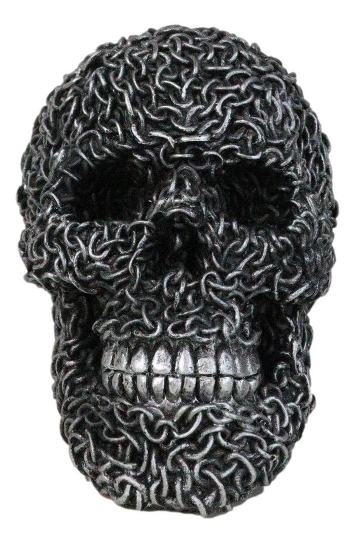 Ebros Gift Gothic Mechanic Motor Chain Link Morphing Cranium Skull Skeleton Figurine