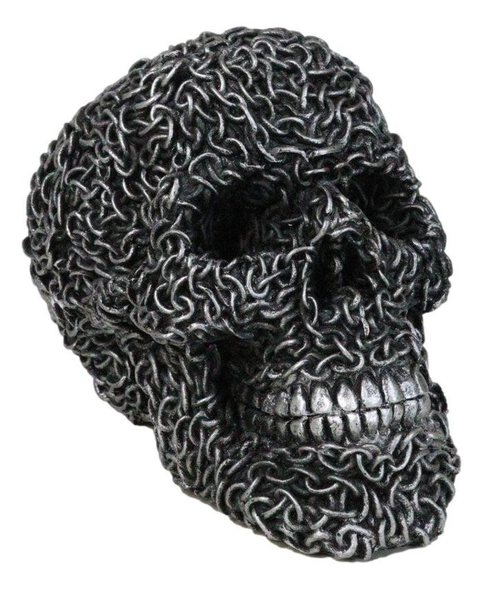 ebros gift Gothic Mechanic Motor Chain Link Morphing Cranium Skull Skeleton Figurine