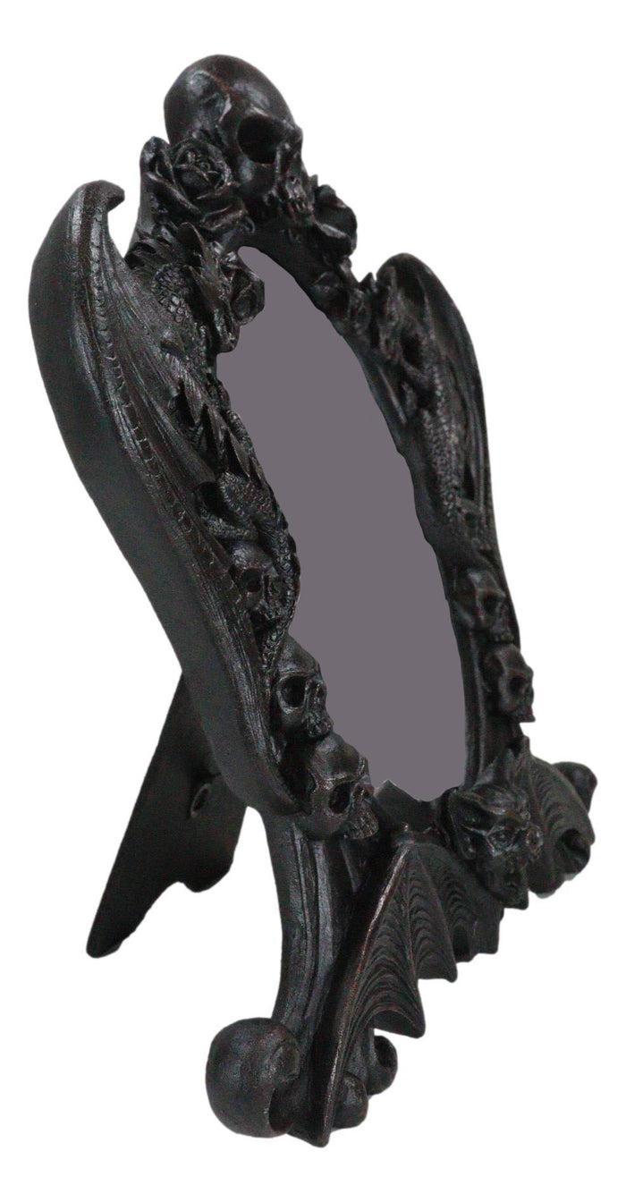 Ebros Gift Gothic Nosferatu Vampire Dragons Bat Skulls Roses Table Or Wall Hanging Mirror