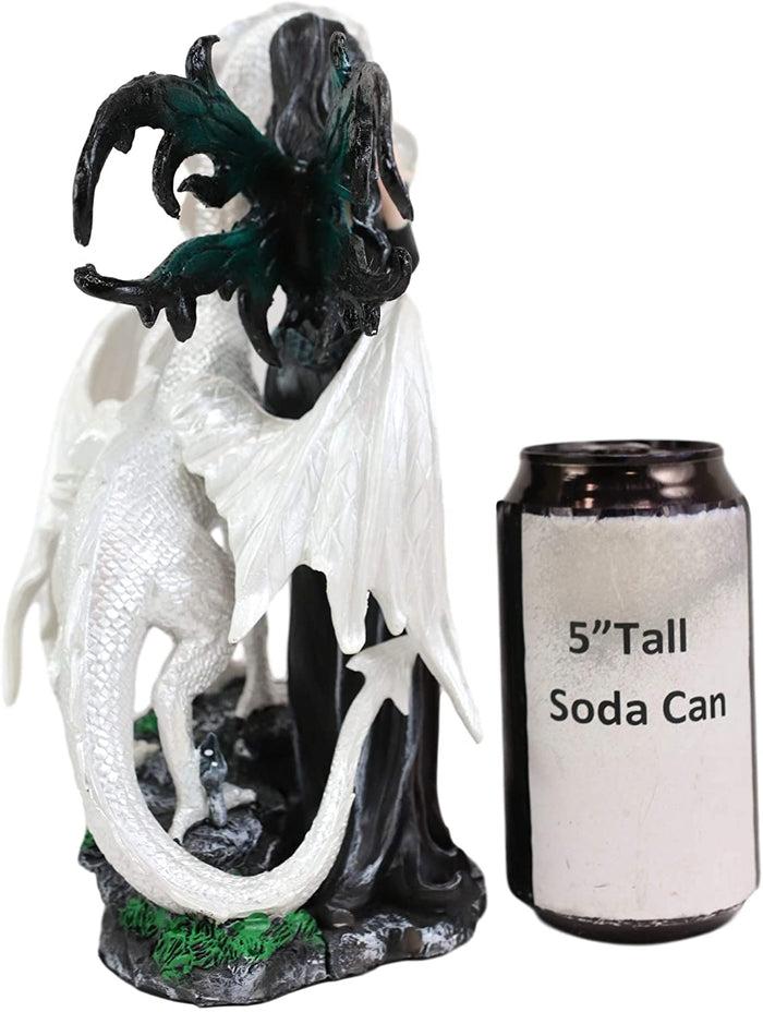 Ebros Gift Gothic Pearl Visionary Fairy Strolling With Solar Viserion Dragon Pet Figurine