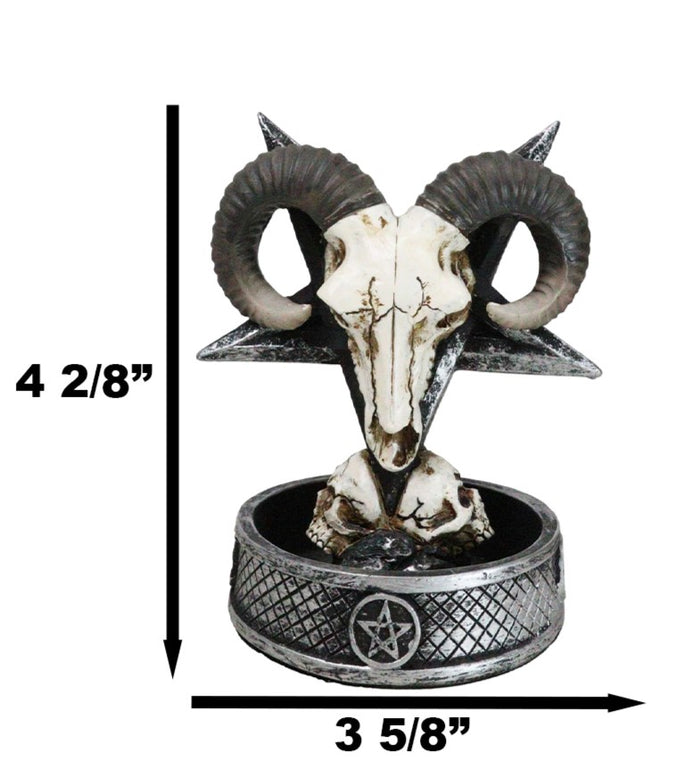 Ebros Gift Gothic Ram Skull Inverted Pentagram On Skulls Grave Backflow Incense Cone Burner