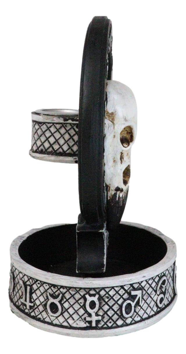 Ebros Gift Gothic Raven Skull Triple Moon Astrology Zodiac Backflow Incense Cone Burner