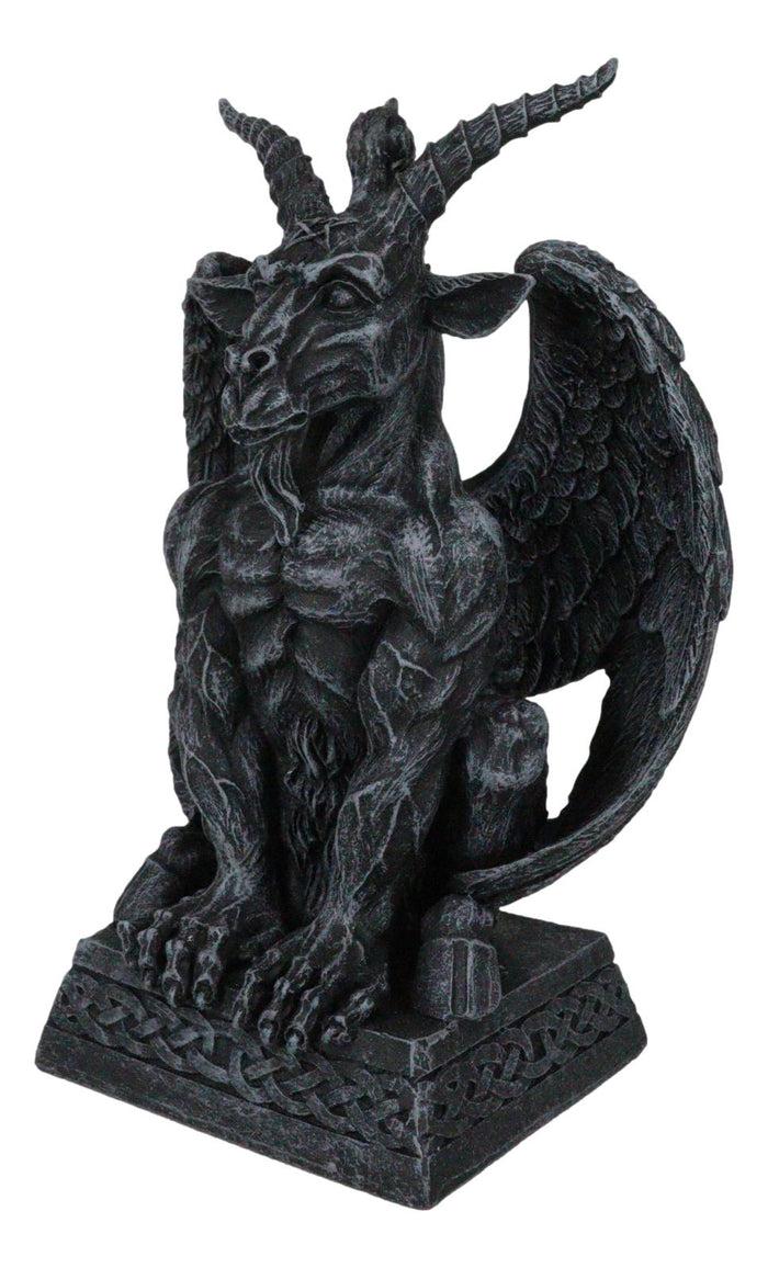 Ebros Gift Gothic Sabbatic Goat Winged Baphomet Gargoyle Crouching On Pedestal Figurine