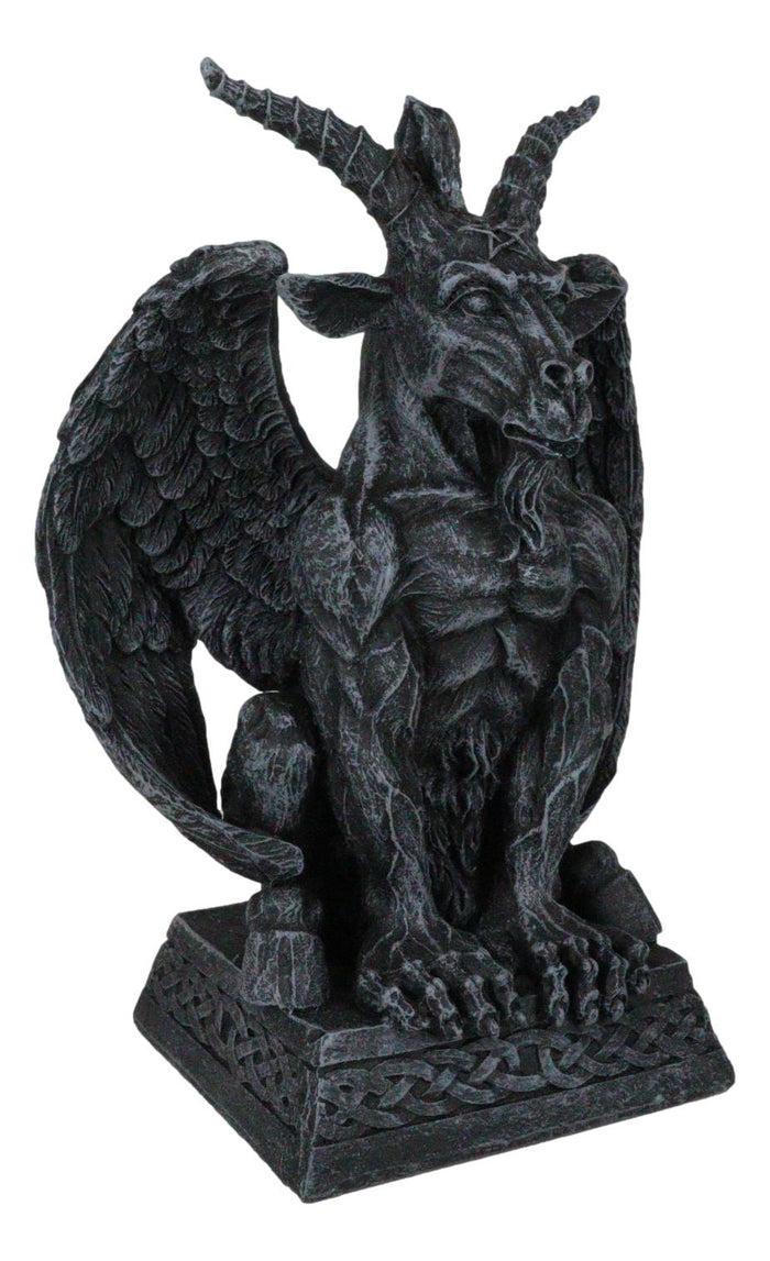 Ebros Gift Gothic Sabbatic Goat Winged Baphomet Gargoyle Crouching On Pedestal Figurine