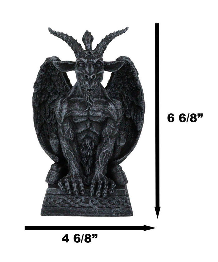 Ebros Gift Gothic Sabbatic Goat Winged Baphomet Gargoyle Crouching On Pedestal Figurine