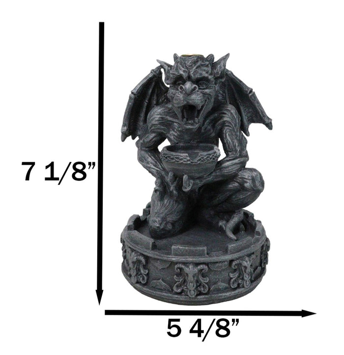 Ebros Gift Gothic Servant Chimera Gargoyle Ceremonial Bowl Backflow Incense Burner Figurine