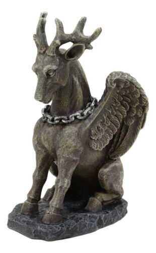Ebros Gift Gothic Sitting Winged Pegasus Stag Horned Gargoyle In Stoic Pose Statue 6.25"H