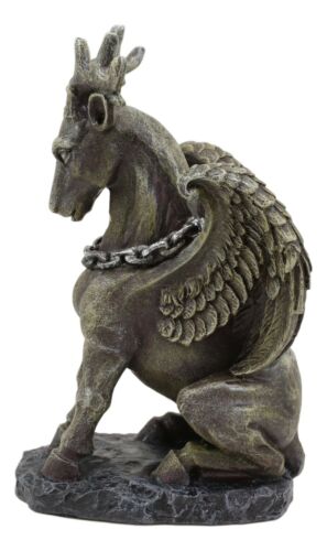 Ebros Gift Gothic Sitting Winged Pegasus Stag Horned Gargoyle In Stoic Pose Statue 6.25"H