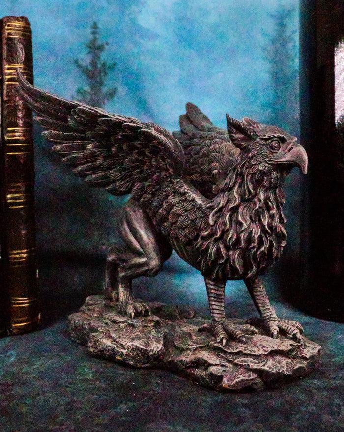 ebros gift Gothic Stoic Royal Winged Griffin Gargoyle Statue 5.5" Long Gryphon Figurine