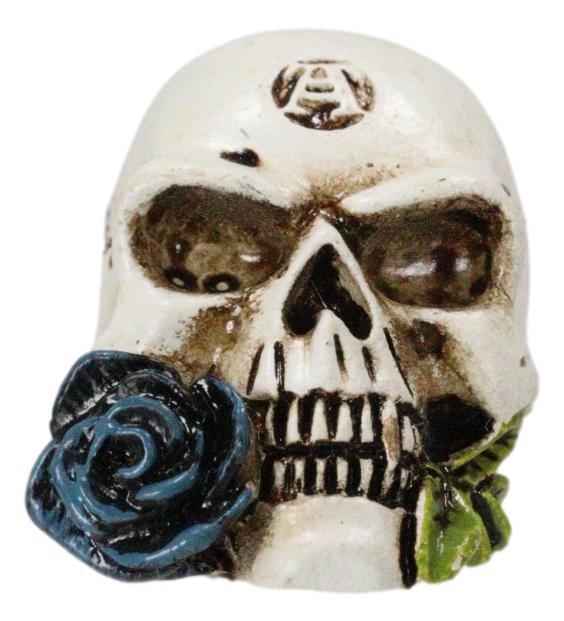 Ebros Gift Gothic Tango Vampire Skull Biting Black Rose Stalk Mini Dark Alchemy Figurine