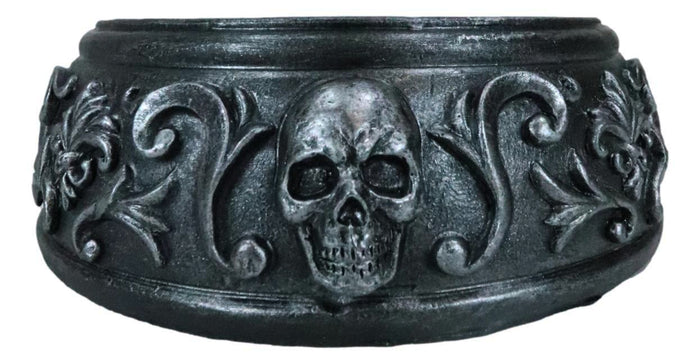 Ebros Gift Gothic Tribal Tattoo Scrollwork Morbid Skulls With Grim Reaper Rose Coaster Set