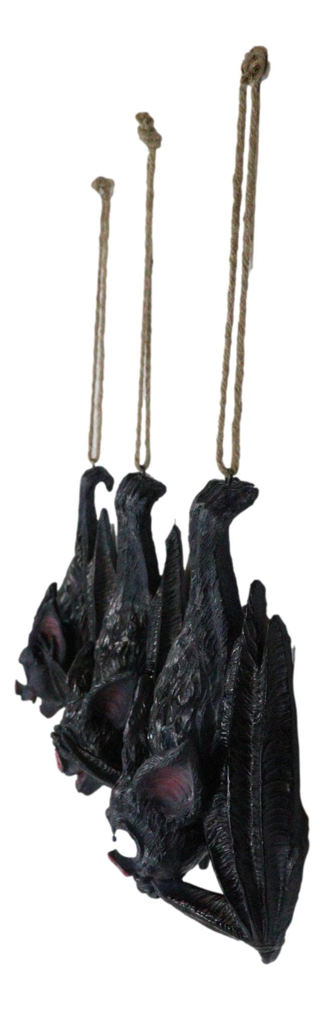 Ebros Gift Gothic Vampire See Hear Speak No Evil Comical Bats Hanging Ornament Set Of 3