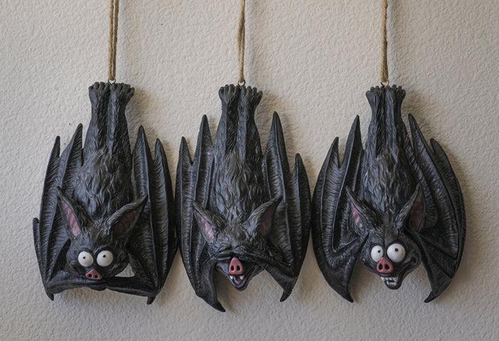 ebros gift Gothic Vampire See Hear Speak No Evil Comical Bats Hanging Ornament Set of 3