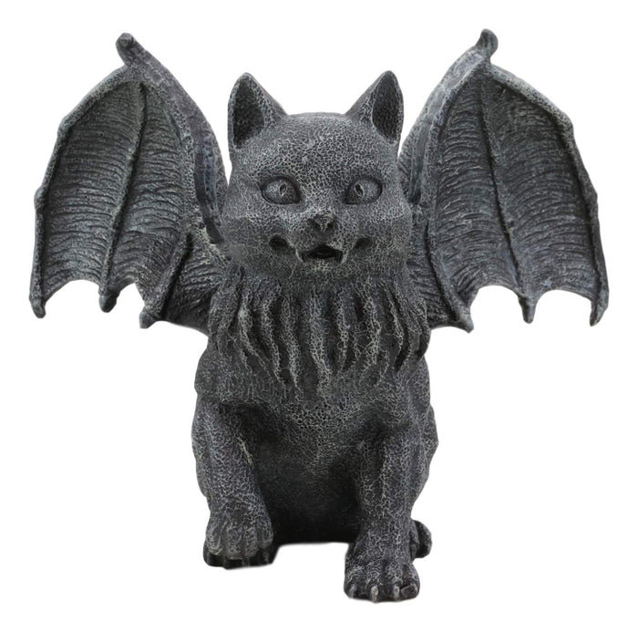 Ebros Gift Gothic Vampire Winged Cat Gargoyle With Fangs Raising Paw Candle Holder Statue