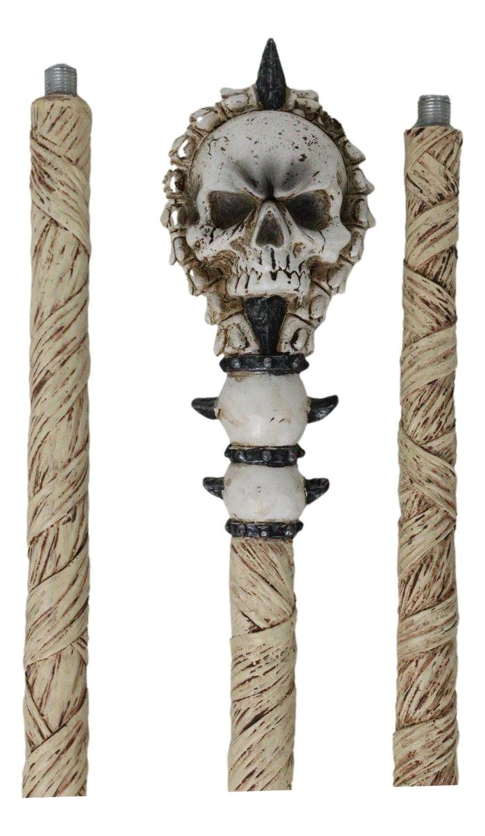 Ebros Gift Gothic Vertebrae Bone Skull Decorative 67"L Prop Cosplay Staff Swagger Cane