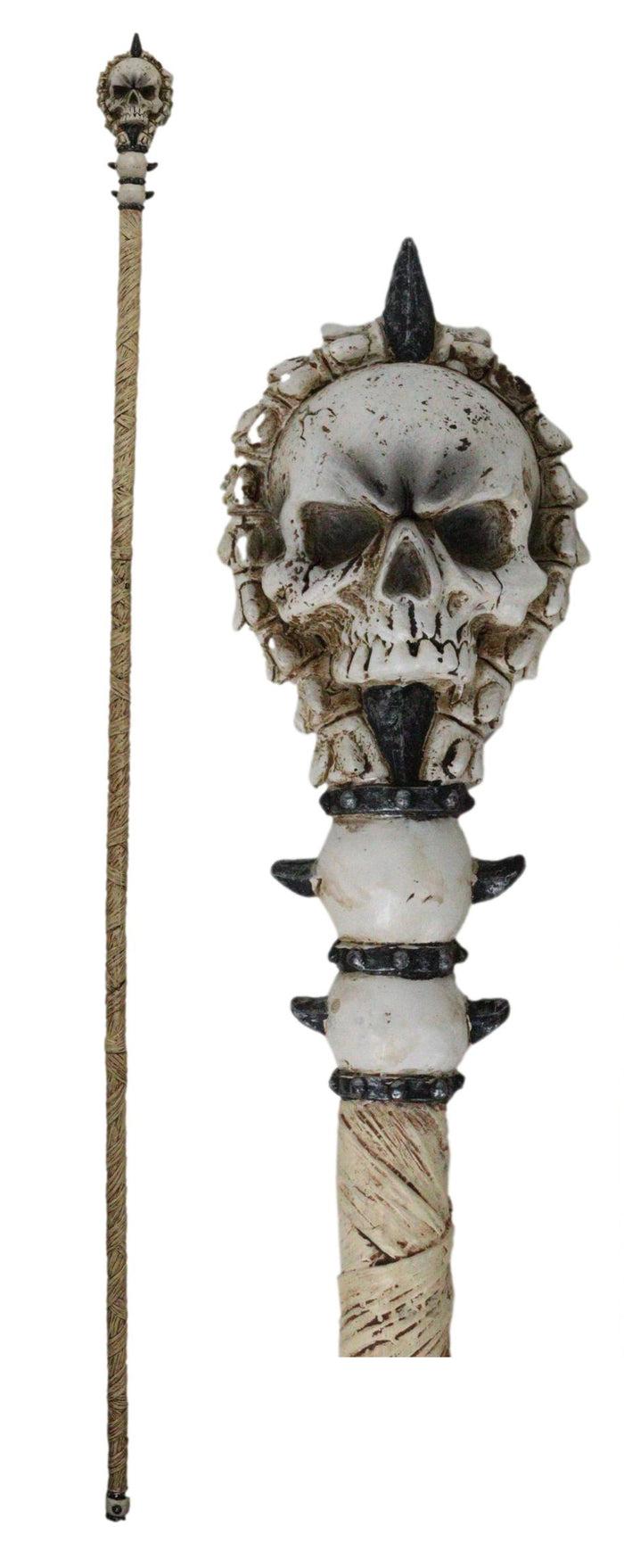 ebros gift Gothic Vertebrae Bone Skull Decorative 67"L Prop Cosplay Staff Swagger Cane