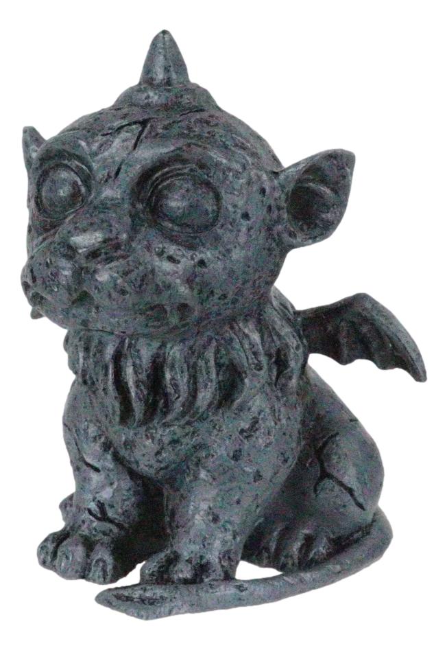 Ebros Gift Gothic Winged Chimera Guardian Baby Lion Gargoyle Figurine Faux Stone Finish