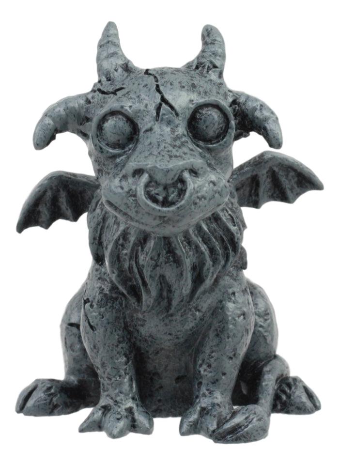 Ebros Gift Gothic Winged Guardian Baby Goat Gargoyle Statue Faux Stone Resin Small 2.5"H