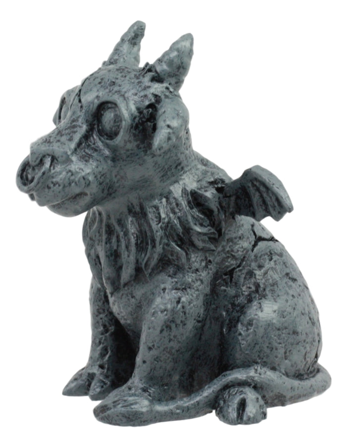 Ebros Gift Gothic Winged Guardian Baby Goat Gargoyle Statue Faux Stone Resin Small 2.5"H