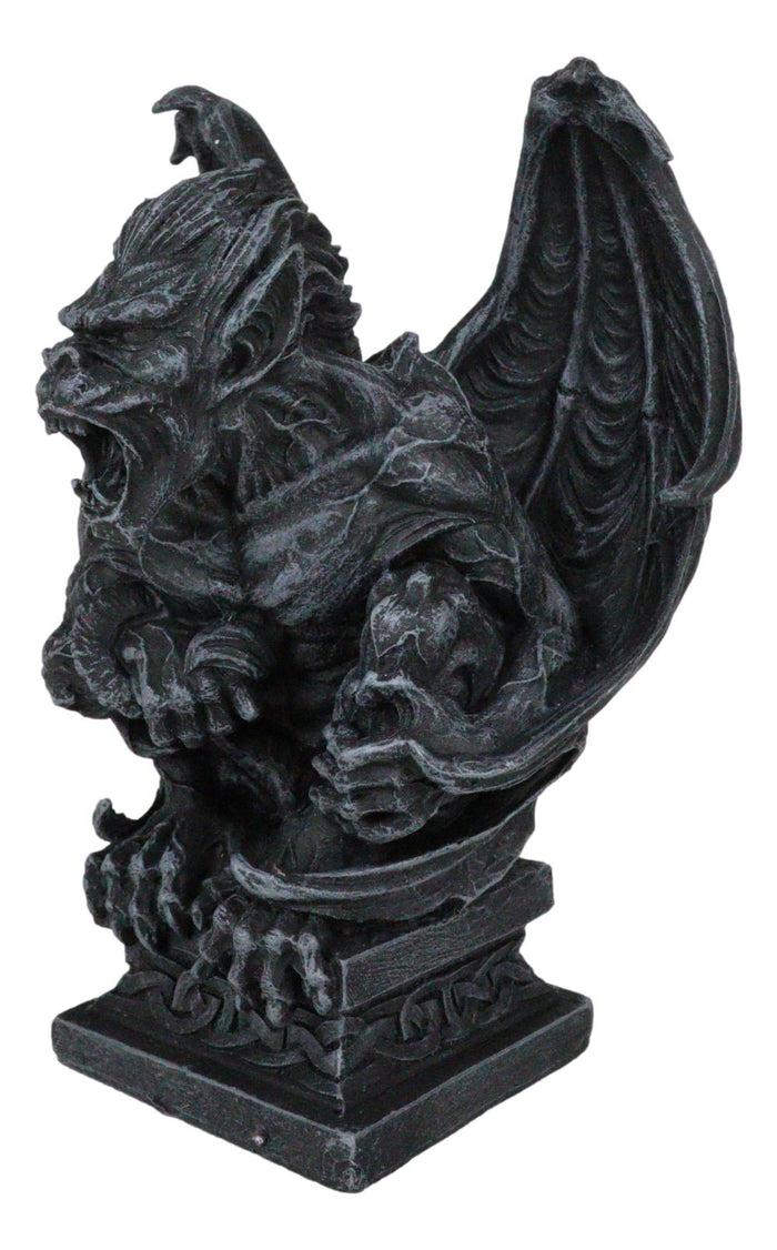 Ebros Gift Gothic Winged King Kong Ape Man Gargoyle Perching On Celtic Pedestal Figurine