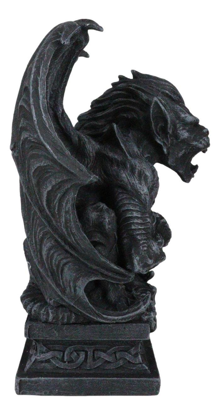 Ebros Gift Gothic Winged King Kong Ape Man Gargoyle Perching On Celtic Pedestal Figurine