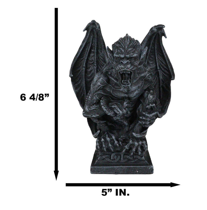 Ebros Gift Gothic Winged King Kong Ape Man Gargoyle Perching On Celtic Pedestal Figurine