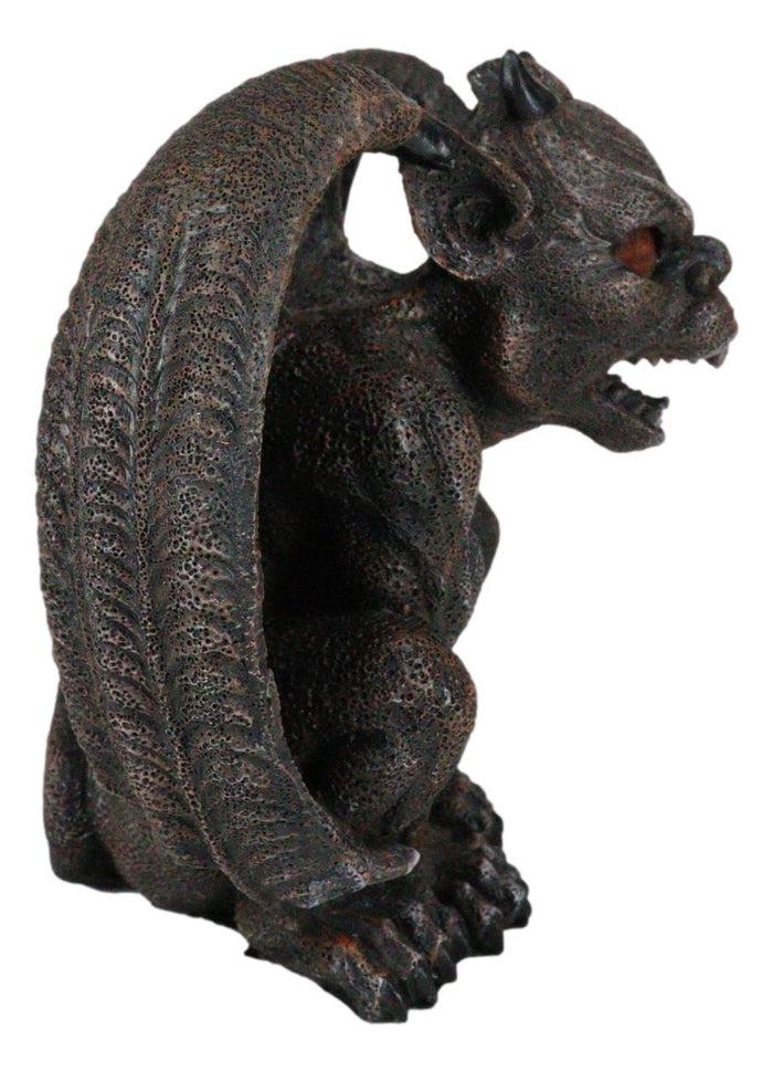 Ebros Gift Gothic Winged Vampire Gargoyle With Translucent Eyes Candle Holder Figurine