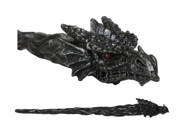 Ebros Gift Gothic Witchcraft Merlin The Wizard Sorcerer Twisted Dragon Cosplay Wand 14" L