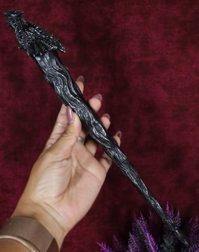ebros gift Gothic Witchcraft Merlin The Wizard Sorcerer Twisted Dragon Cosplay Wand 14" L