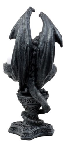 Ebros Gift Gothic Wyvern Gargoyle Tea Light Candle Holder Guardian Kneeling Servant Statue