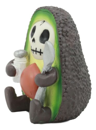 Ebros Gift Gourmet Furrybones Hass Avocado Figurine Small Furry Bones Skeleton Decor Statue