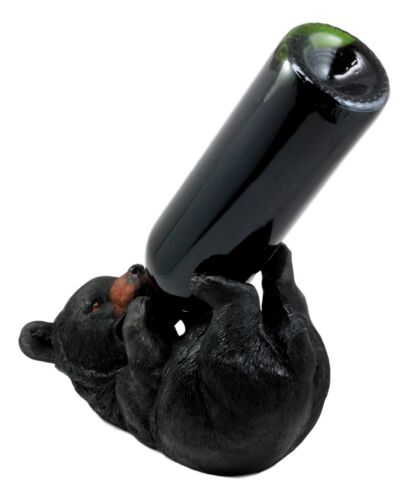 Ebros Gift Grandfather Mountain Black Bear Wine Holder Figurine 9"Long Winter Hibernation