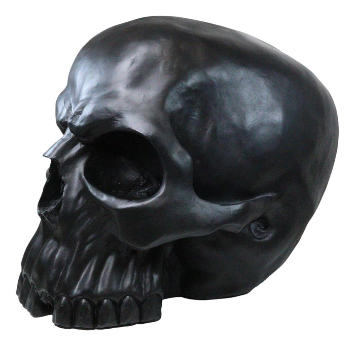 Ebros Gift Graveyard Gothic Memento Mori Giant Oversized Sinister Black Skull Statue 23"L