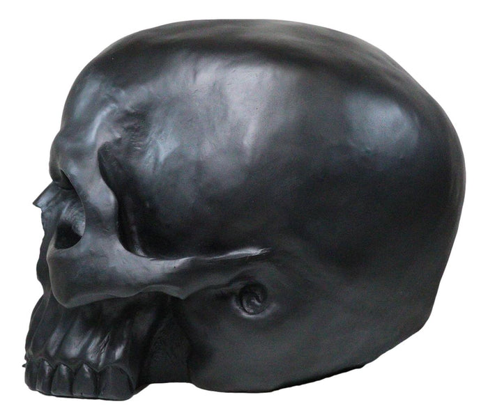Ebros Gift Graveyard Gothic Memento Mori Giant Oversized Sinister Black Skull Statue 23"L