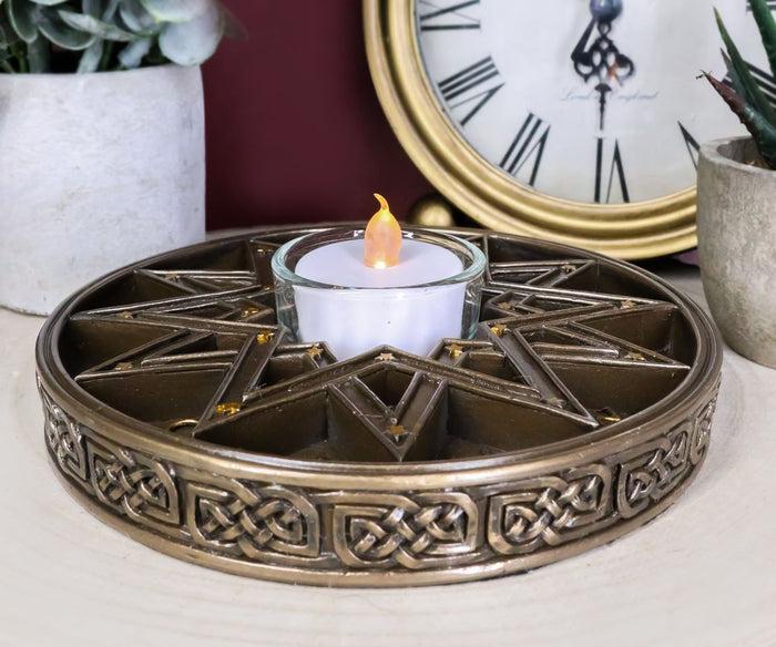 Ebros Gift Greek Astrological Horoscopes Zodiac Pentagram Alchemy Votive Candle Holder