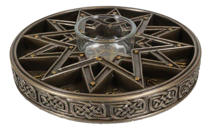 Ebros Gift Greek Astrological Horoscopes Zodiac Pentagram Alchemy Votive Candle Holder