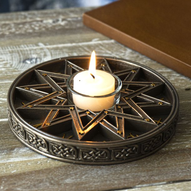 ebros gift Greek Astrological Horoscopes Zodiac Pentagram Alchemy Votive Candle Holder