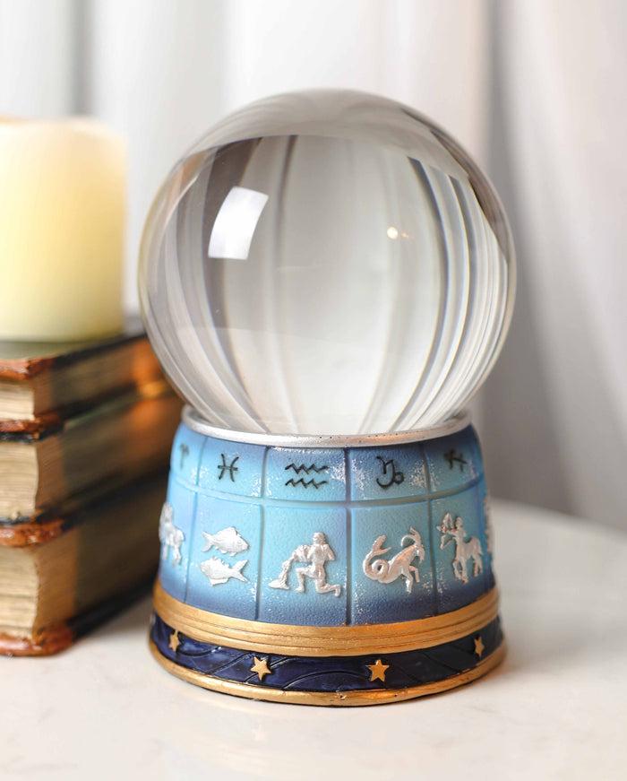 ebros gift Greek Astrology 12 Horoscope Zodiac Signs Dome Base And Glass Sphere Gazing Ball