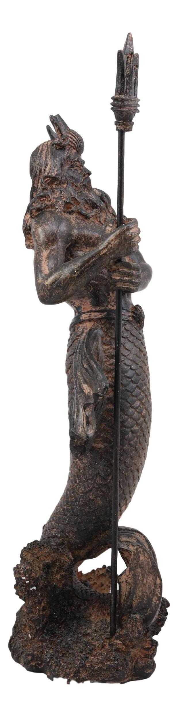 Ebros Gift Greek God Of The Seas Tremors Merman Poseidon With Trident Statue Neptune Decor