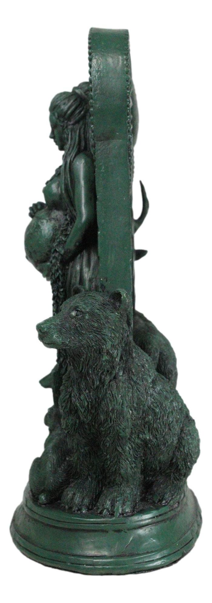 Ebros Gift Greek Goddess Gaia Pregnant With Earth Accompanied By Animals Figurine