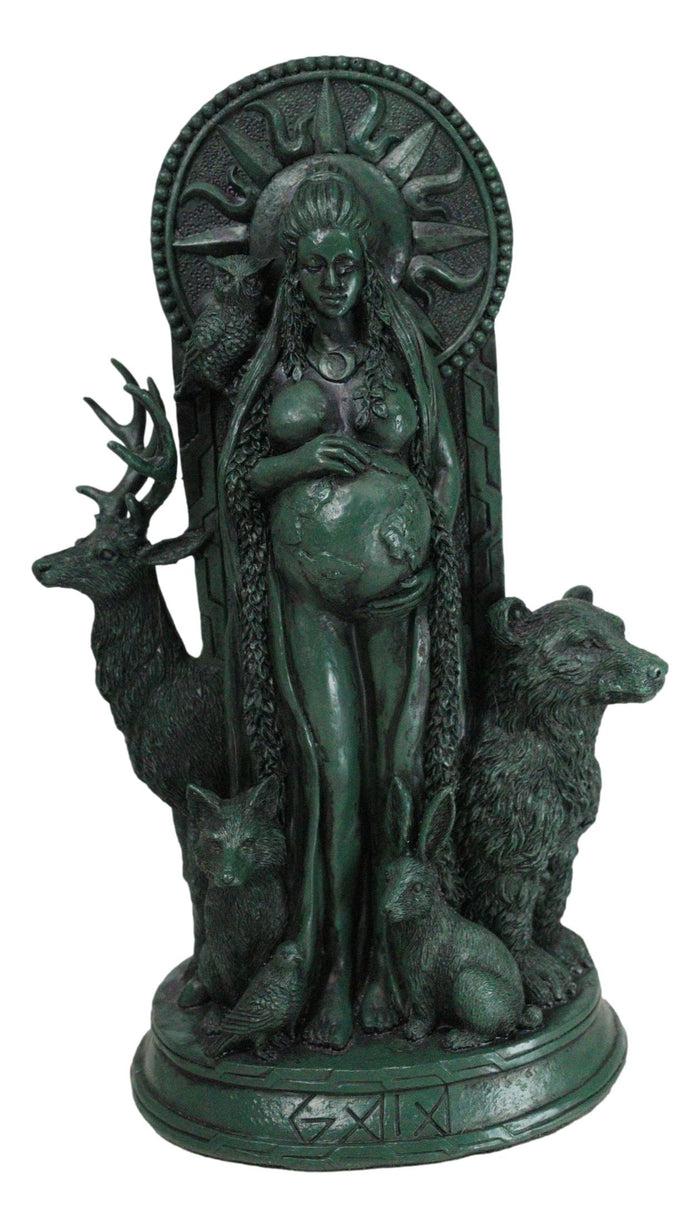 ebros gift Greek Goddess Gaia Pregnant With Earth Accompanied By Animals Figurine