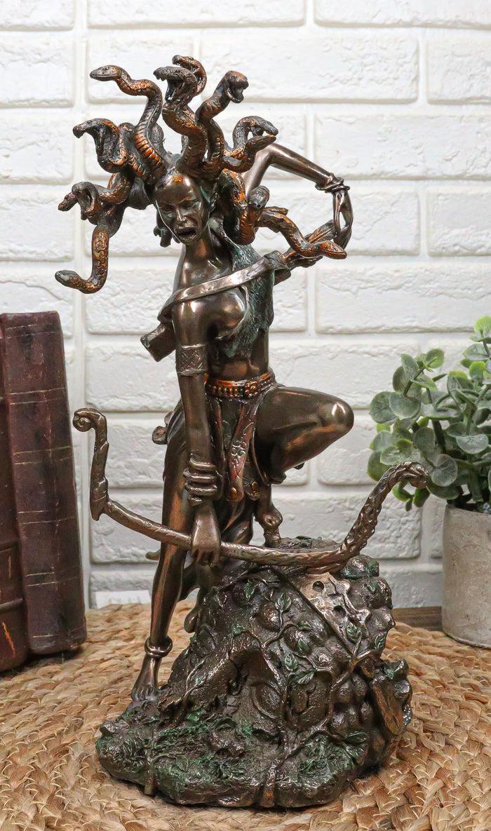 ebros gift Greek Goddess Medusa Drawing Bow And Arrow Figurine Gorgon Sister Stone Gaze