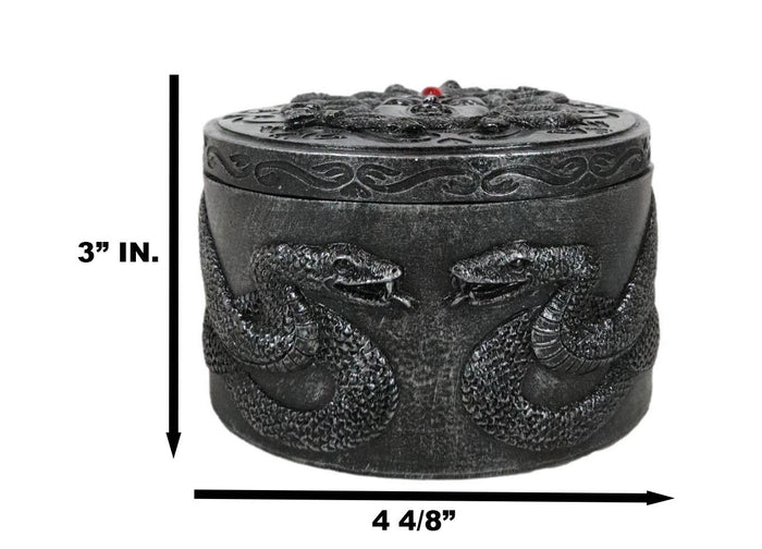 Ebros Gift Greek Goddess Medusa Head With Snake Hairs And Red Gem Decorative Jewelry Box